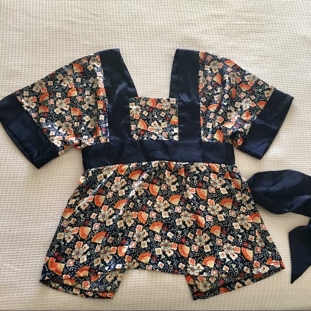 Kimono Blouse With Open Tie Back